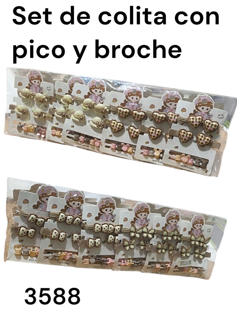 SET X 5 HEBILLAS MICKEY 1 GOMITAS Y 2 ZAPITOS COPN APLIQUE 3588 3589