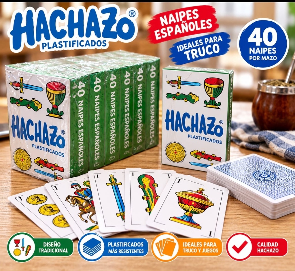 NAIPE HACHAZO X 40 PLASTIFICADO