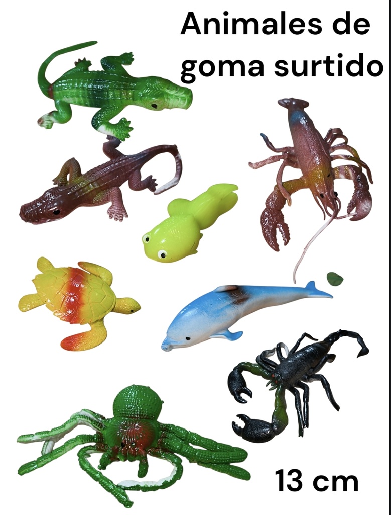 ANIMALES DE GOMA MEDIANO DE 9 A 13 CM