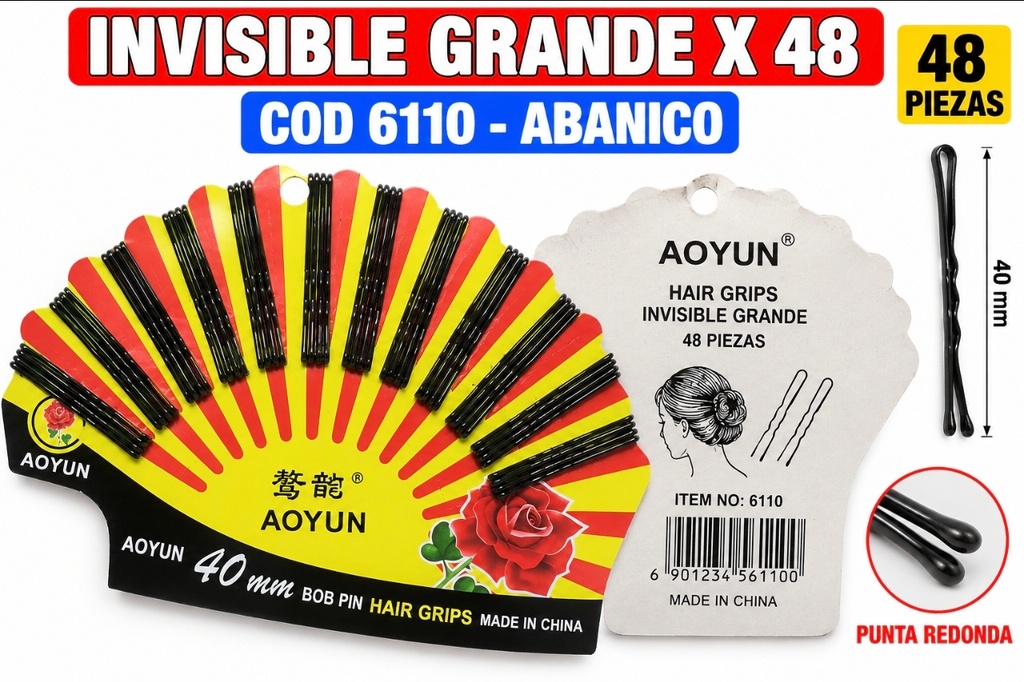 INVISIBLE ABANICO GRANDE X 48 CAJA VERDE 6110