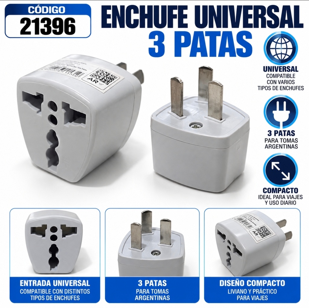 FICHA ADAPTADOR UNIVERSAL 3 PATAS