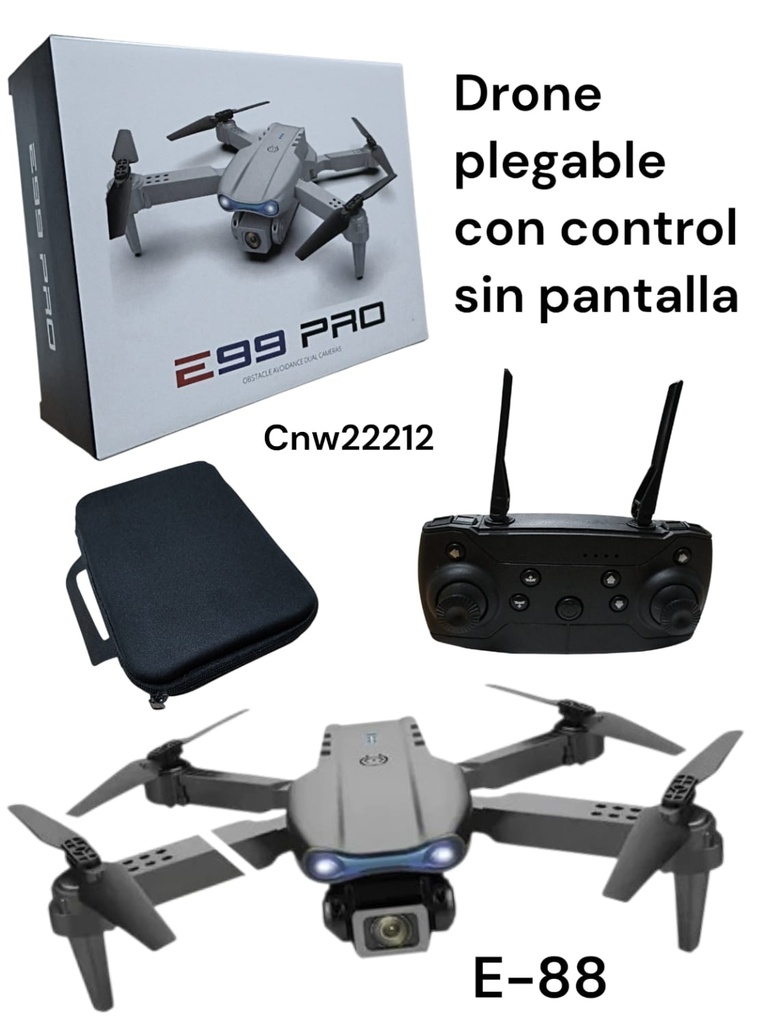 DRONE E88/E99 PRO DUAL CAMARA CON CONTROL SIN PANTALLA 22212