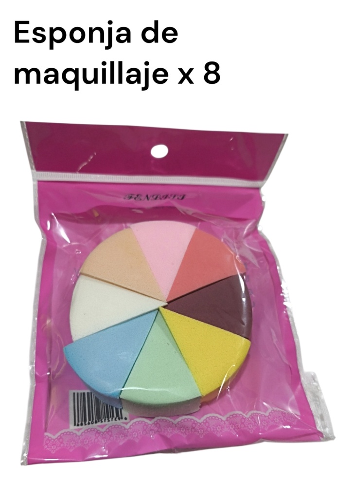 ESPONJAS TRIANGULARES X 8 EN REDONDO EN BOLSA IG6813