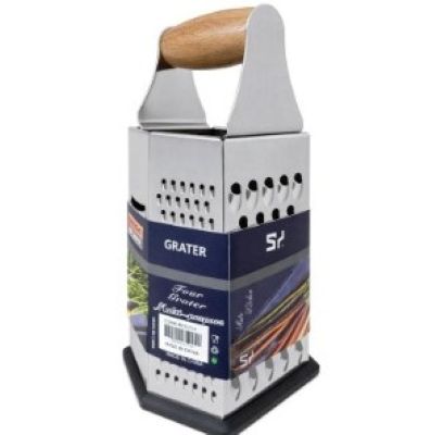 RALLADOR ACERO INOXIDABLE 20CM HEXAGONAL MANGO DE MADERA SHENGYA NH 252931