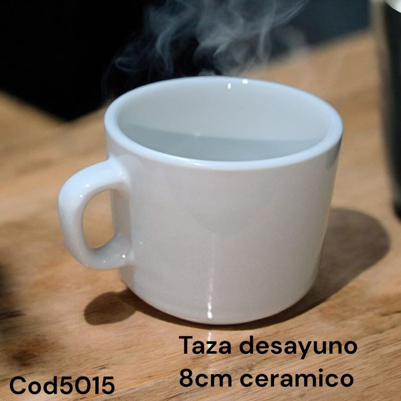 TAZA DESAYUNO CERAMICO BLANCO 7 X 8.5 CM COD 5015