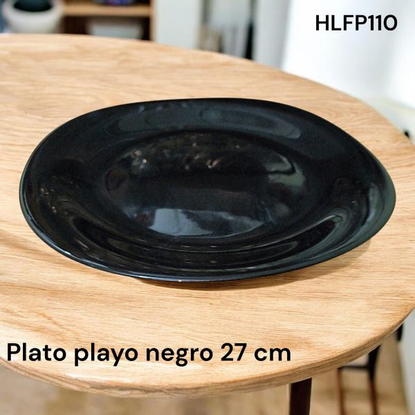 PLATO PLAYO CUADRADO NEGRO OPLINA 27 CM HLFP110 110
