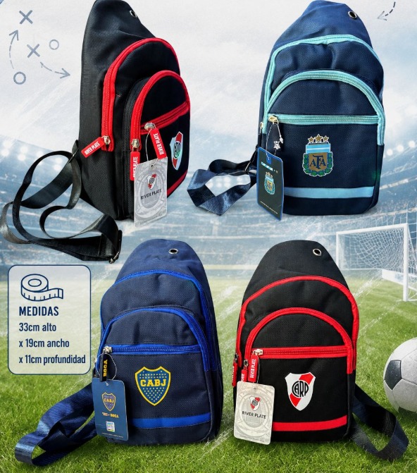 MORRAL CRUZADO BOCA/RIVER/AFA 19X33CM 10314