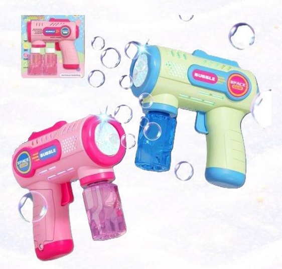PISTOLA BURBUJERO EN BLISTER C/ 2 REPUESTOS DE JABON LIQUIDO 15X15CM