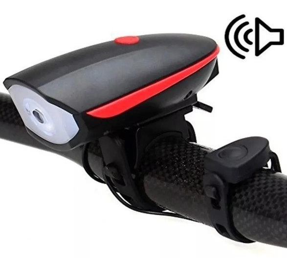 LUZ RECARGABLE CABLE V8 P/ BICI 3 MODOS C/ BOCINA FUERTE