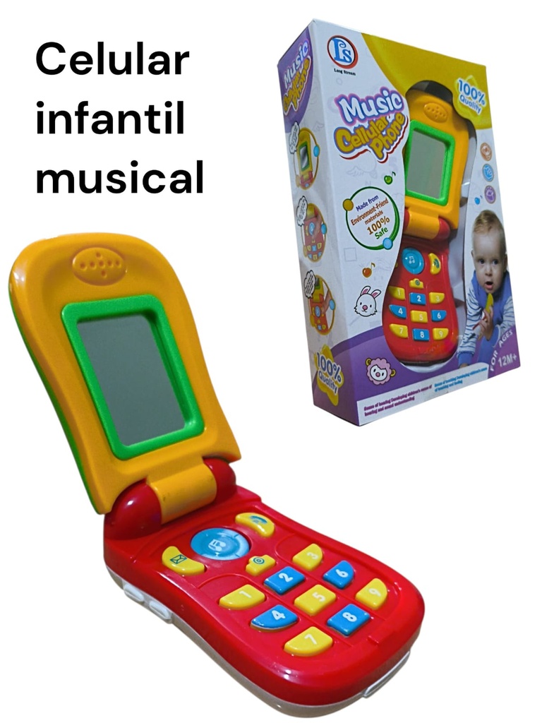 CELULAR BEBE MUSICAL CON TAPA Y PROYECTOR EN CAJA