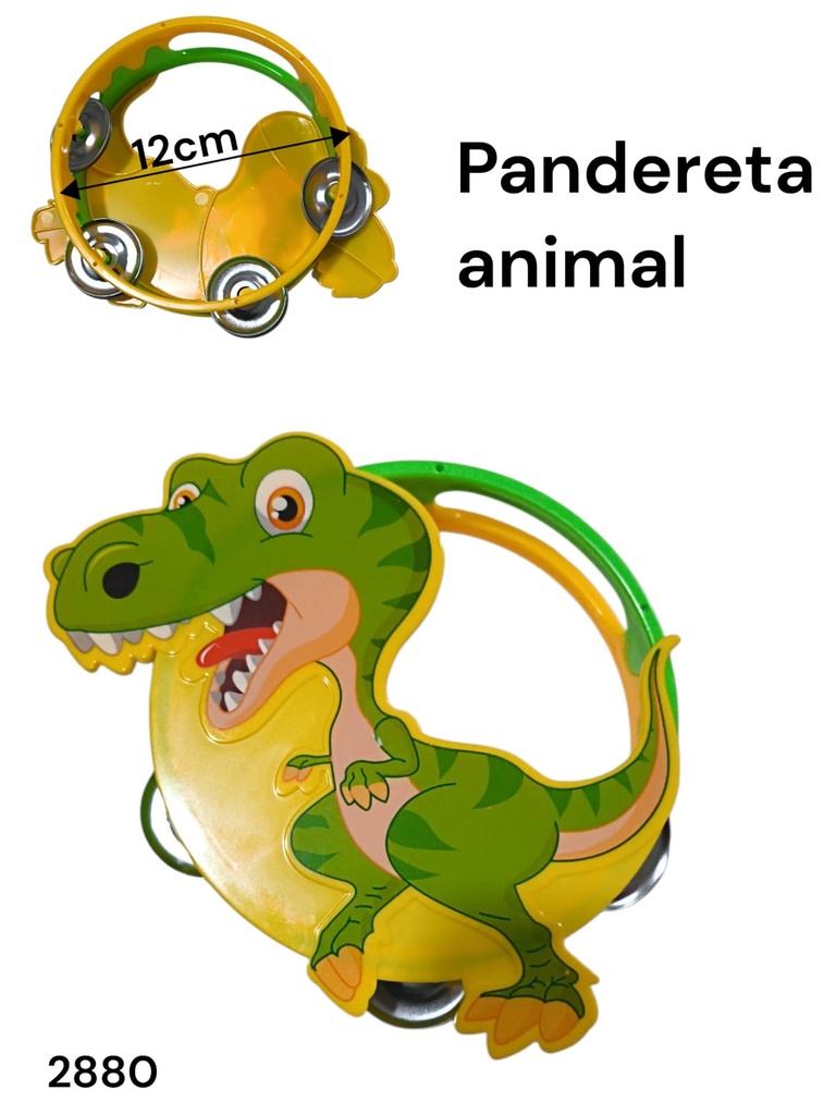 PANDERETA ANMALES VARIOS 12 CM EN BOLSA 2880