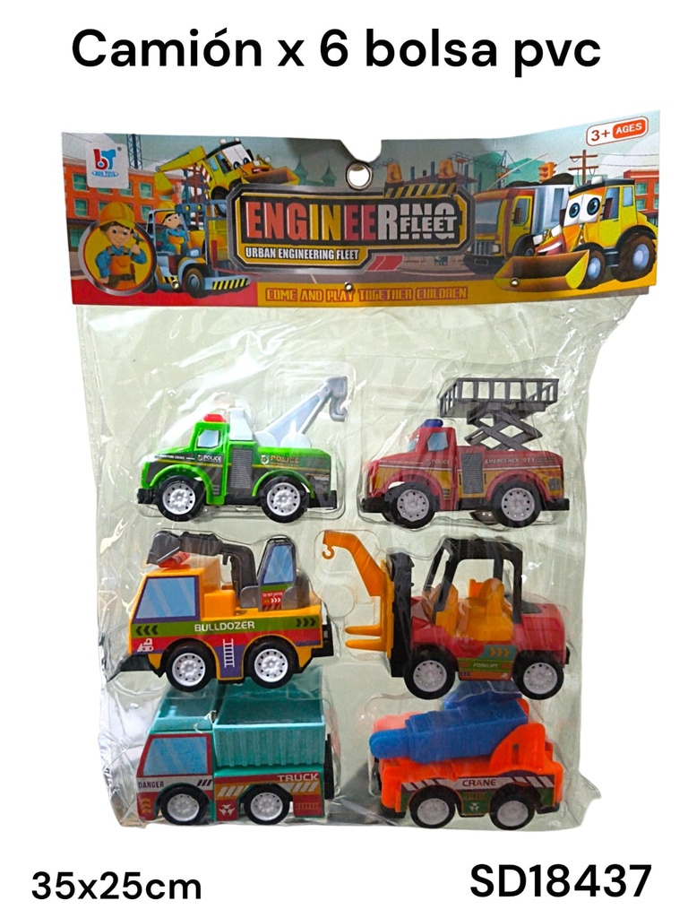 CAMIONES DE TRABAJO PESADO X  EN BOLSA PVC ENGINEER FLEET SD18437