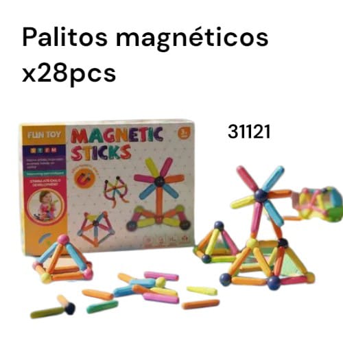 PALITOS MAGNETICOS EN CAJA X 28 PCS MAGNETIC STICKS 31121