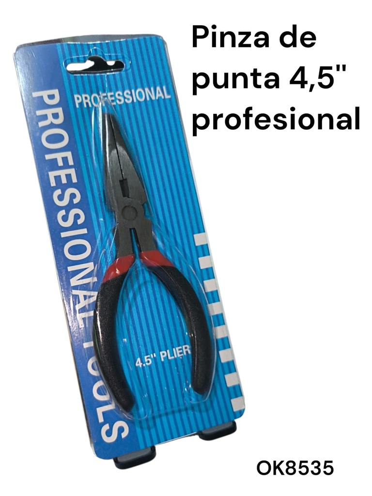 PINZA DE PUNTA EN BLISTER 4.5" PROFESSIONAL OK8535 P / MANUALIDADES