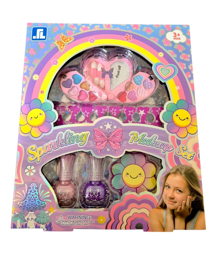 SET DE MAQUILLAJE INFANTIL CON 2 PINTURA DE UÑAS EN CAJA 24145
