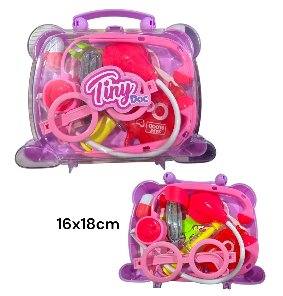 SET DE DOCTOR TINY EN VALIJA TRANSPARENTE 8 PCS 54825