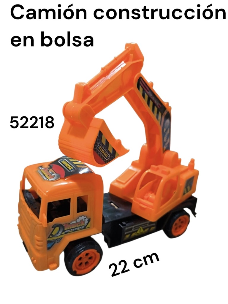 CAMION CONSTRUCCION CON EXCABADORA 22 CM EN BOLSA 52218 TRUCK