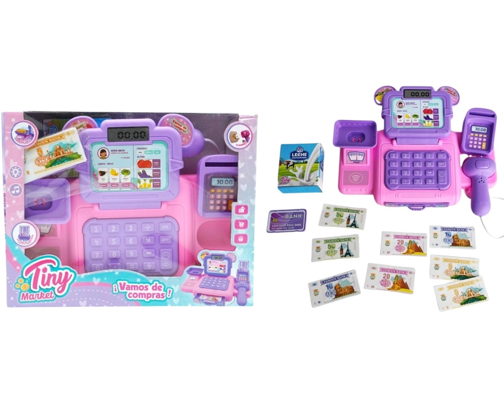 CAJA REGISTRADORA TINY C/ LUZ Y SONIDO A PILA C/ ACCESORIOS 56366