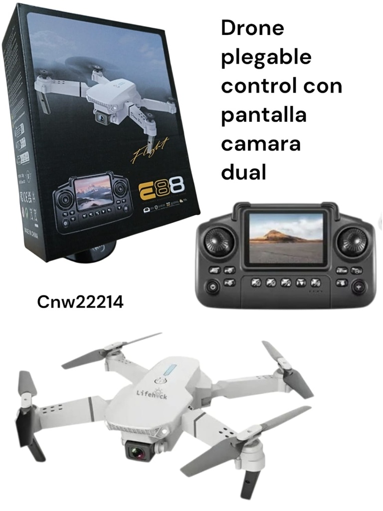DRONE PLEGABLE FLIGHT CAJA NEGRA CON CONTROL CON PANTALLA CNW22214