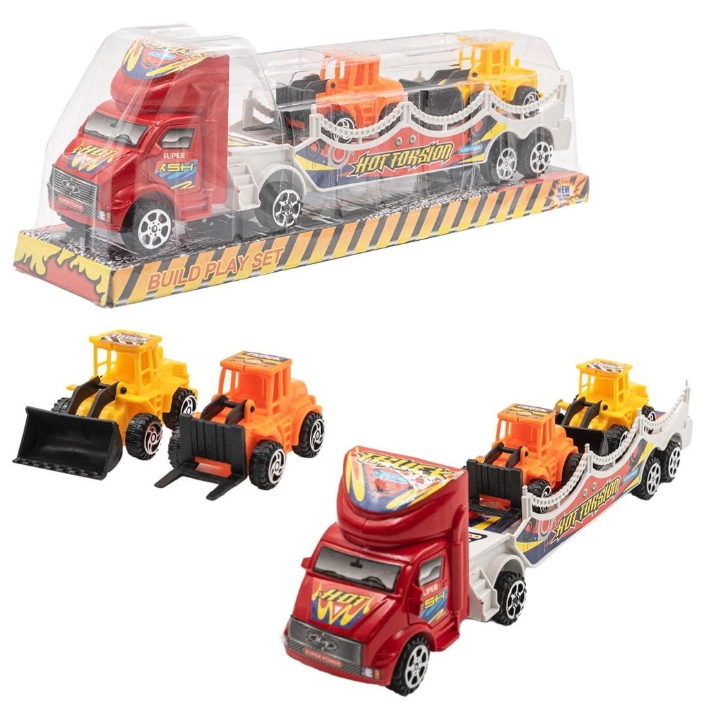 CAMION CON ACOPLADO 2 TRACTORES EN BURBUJA 31X10CM 50221