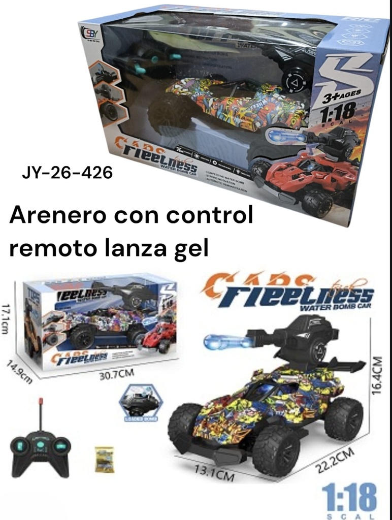 ARENERO MULTICOLOR CONTROL REMOTO LANZA GEL EN CAJA FLEETNESS JY-26-426