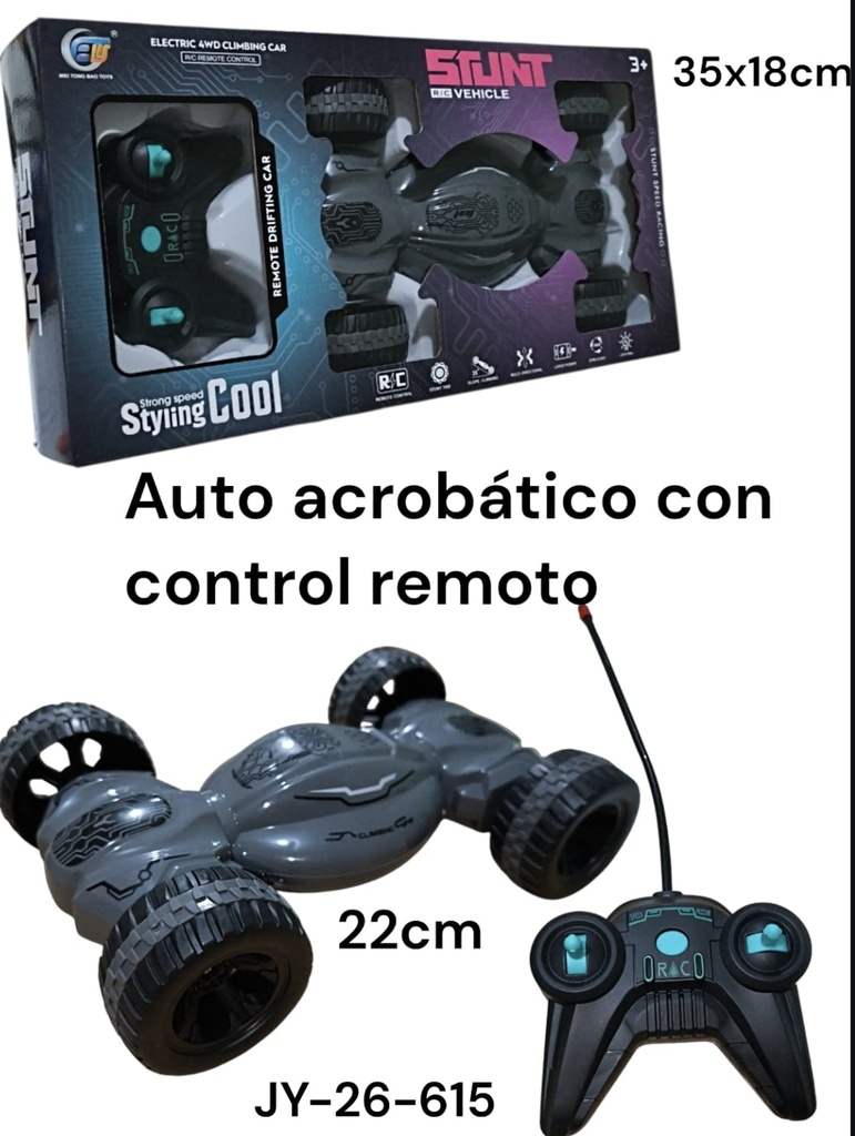 AUTO ACROBATICO RADIO CONTROL EN CAJA STUNT JY-26-615