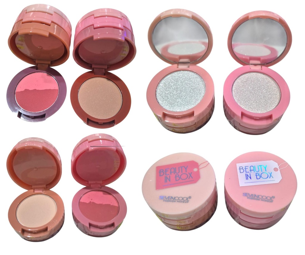 KIT 3 EN 1 ILUMINADOR, CONTORNO Y RUBOR BEAUTY IN BOX ROSA 898A