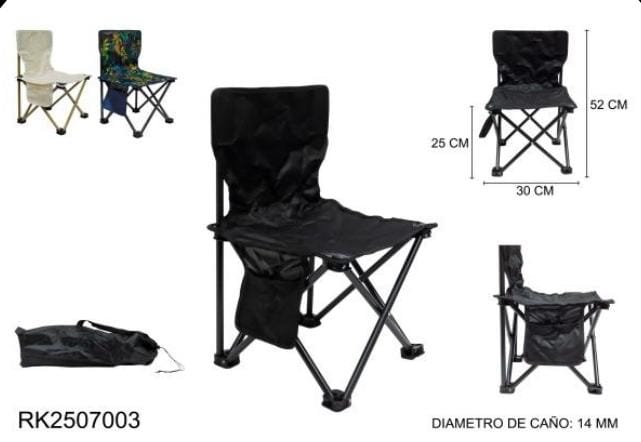 SILLA PLEGABLE 33X33X52CM C/ BOLSILLO SIN APOYA BRAZOS RK2507003