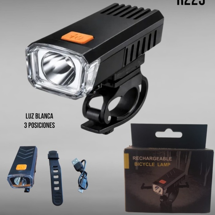 LUZ DE BICI RECARGABLE SH244 3 LUCES
