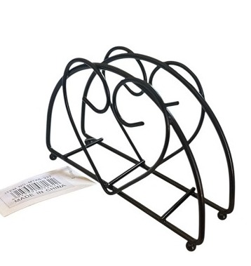 SERVILLETERO SEMICIRCULAR DE METAL NEGRO MTK6-227 13.5X8CM