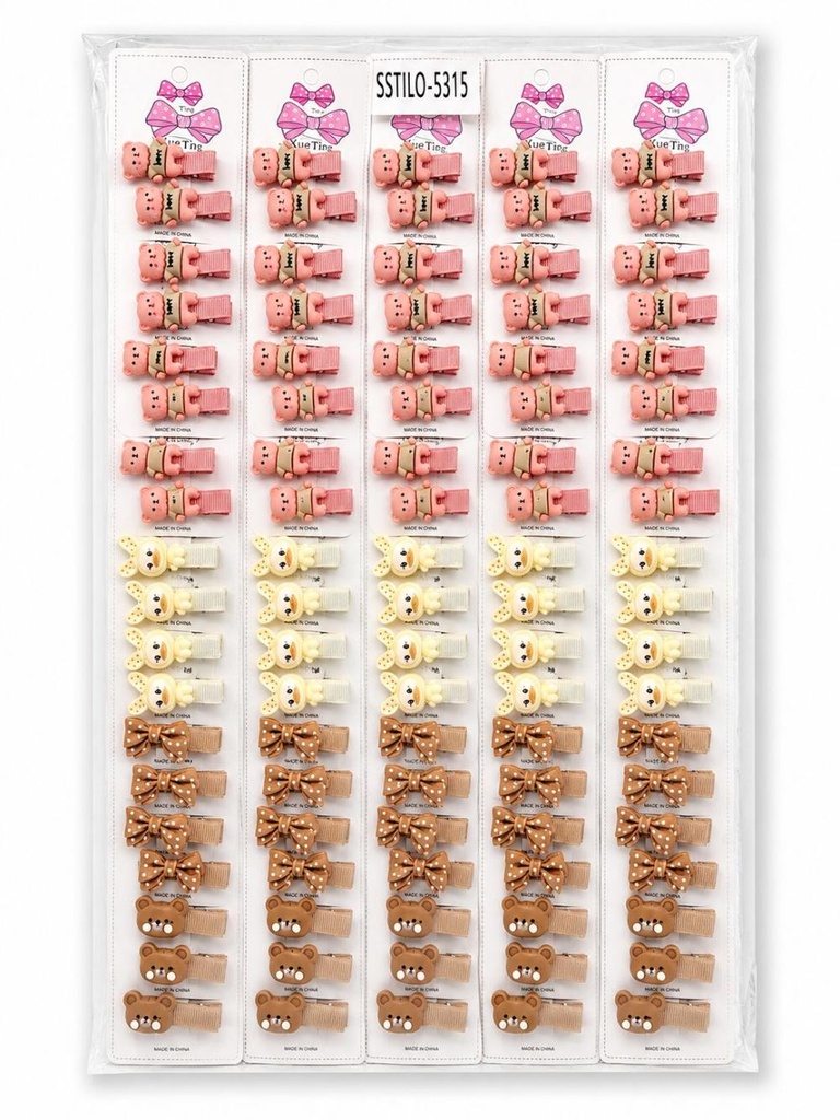 BLISTER HEBILLA OSITO X 10 PAR METAL 5315