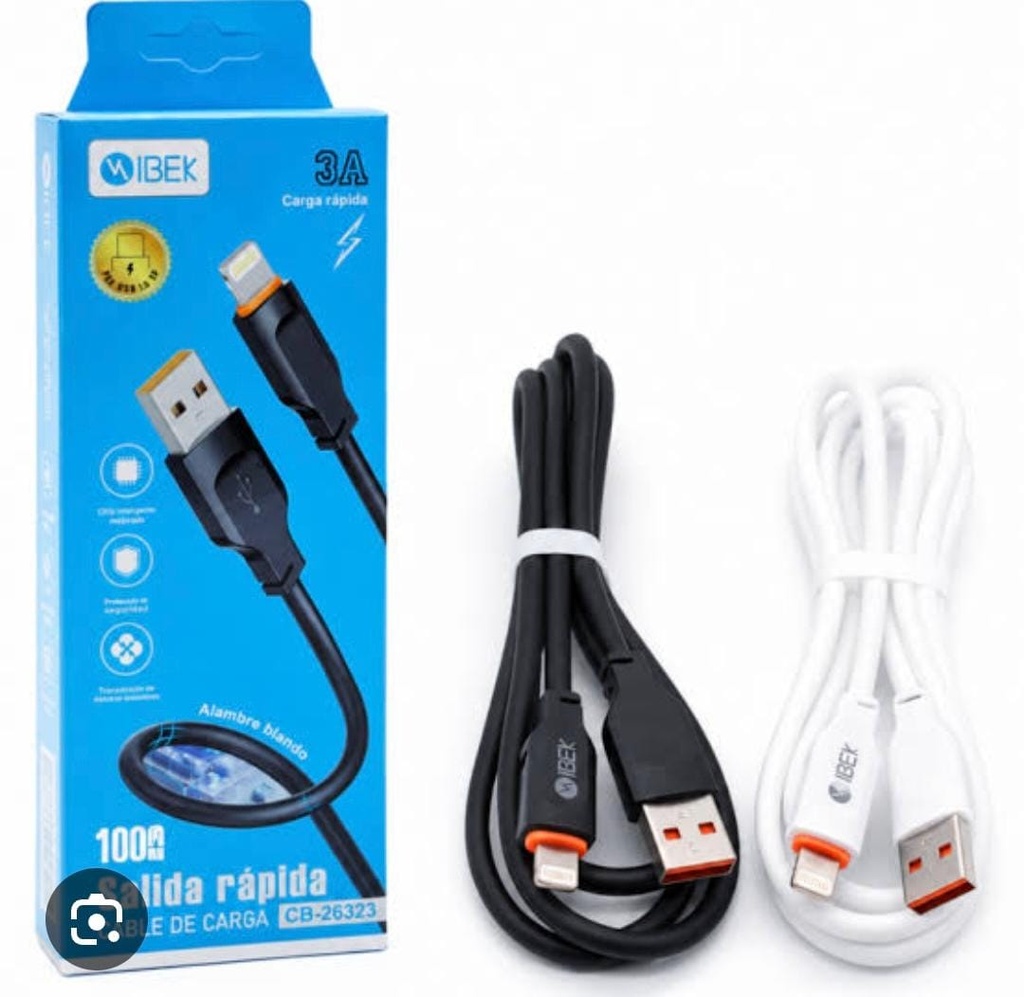 CABLE IBEK 3A DE USB A IPHONE CB-26323