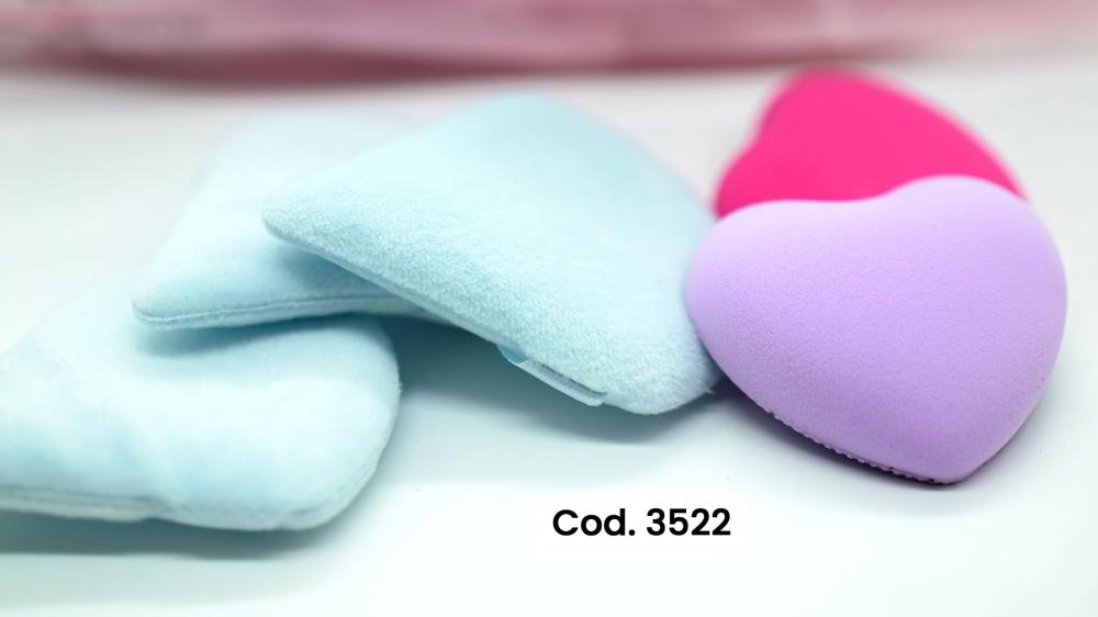 SET ESPONJA PARA MAQUILLAJE X 5 80061 EN BOLSA TRANSPARENTE 3522