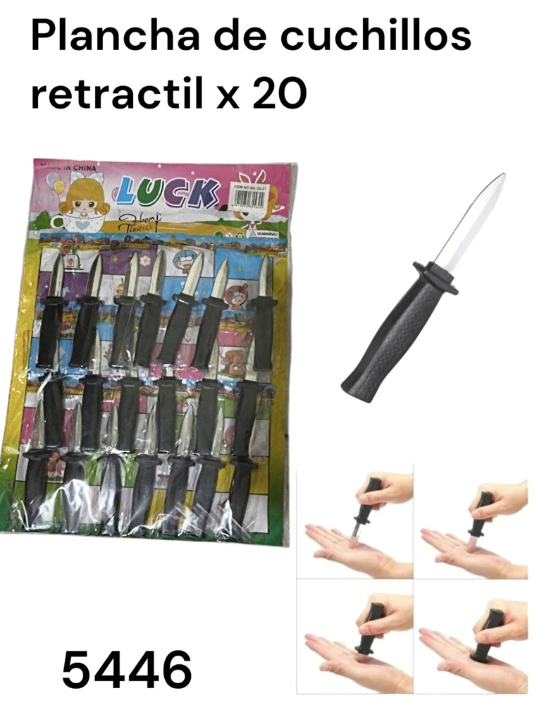 PLANCHA DE CUCHILLO PLASTICOS RETRACTIL X 20 EN BLISTER 5446