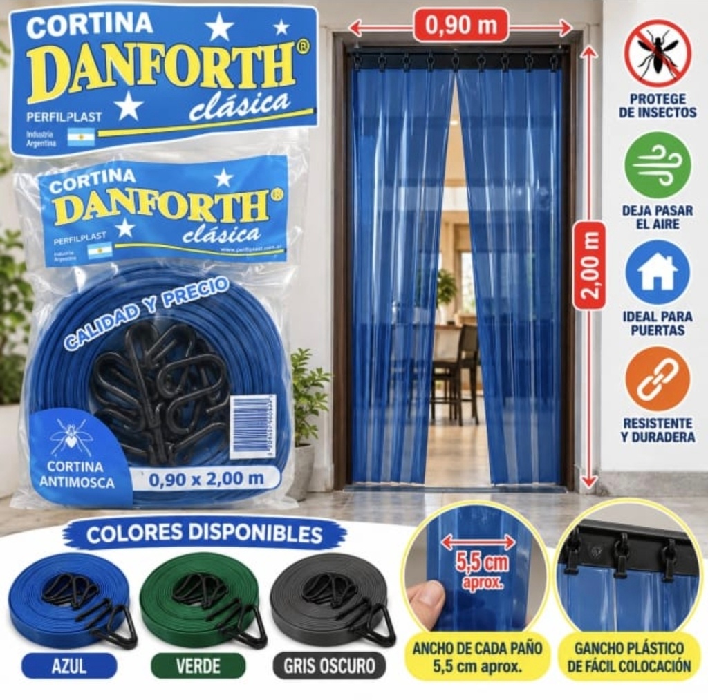 CORTINA ANTIMOSCA DANFORTH 0.90X2.00MTS PESADA