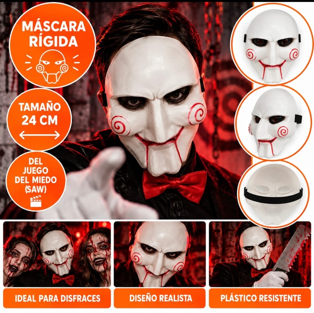 MASCARA RIGIDA EL JUEGO DEL MIEDO 24 CM 26-917