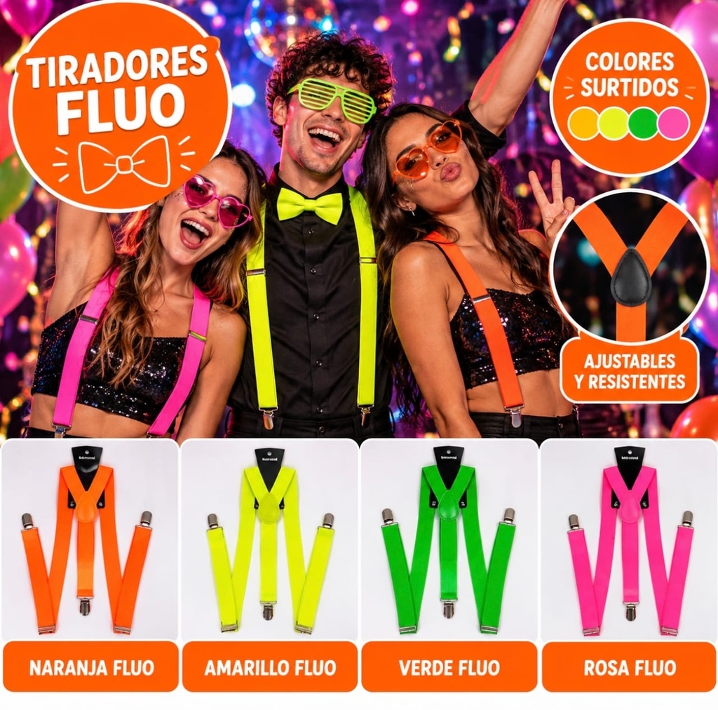 TIRADORES FLUOR ELASTICAS FLUOR COTILLON