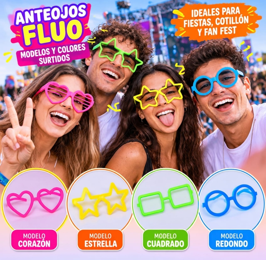 ANTEOJO FLUO MODELOS Y COLORES VARIOS YJ0419