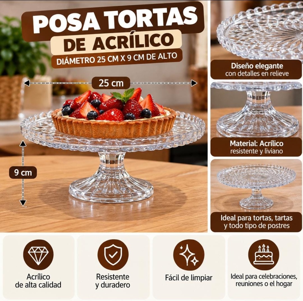 PLATO DE ACRILICO POSA TORTAS KC58371