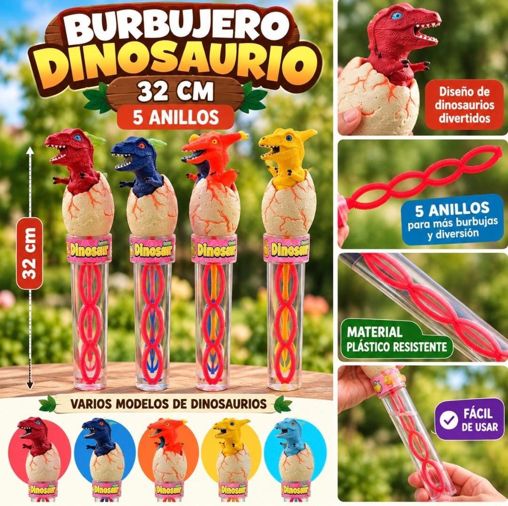BURBUJERO 32CM DINOSAURIOS VARIOS