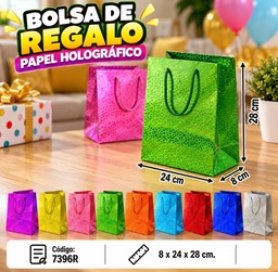 N°2 BOLSA DE REGALO METALIZADA  24X28  7396R RJ4389