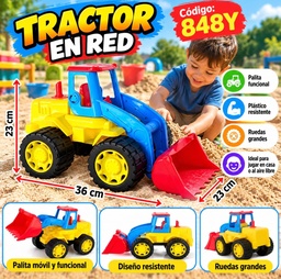 TRACTOR PLASTICO GRANDE EN RED 35 X 20 CM 848Y