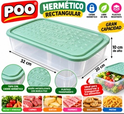 HERMETICO RECTANGULAR POO 5.5 LTS DA014 DA04 33X20X10CM