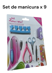 SET DE MANICURA 9 PIEZAS EN BLISTER WEI WEI IGB-108