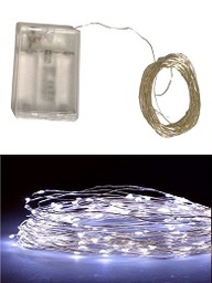 ALAMBRE DECORACION 5 MTRS 50 LED 3 PILAS LUZ FRIA EL225