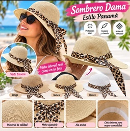 SOMBRERO DE DAMA PLAYA CON CINTA ANIMAL PRINT RK18825008