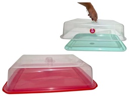 CAMPANA RECTANGULAR C/ PLATO DE COLOR 41X30X12CM 3083 DESES PLAST