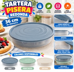 TARTERA REDONDA CON TAPA POO DESING DA10
