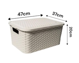 CANASTO N° 4 CON TAPA RATAN 47 X 37 X 20CM DA249