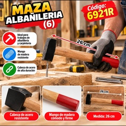 MAZO DE ALBAÑILERIA 25 CM 6921R RJ3830